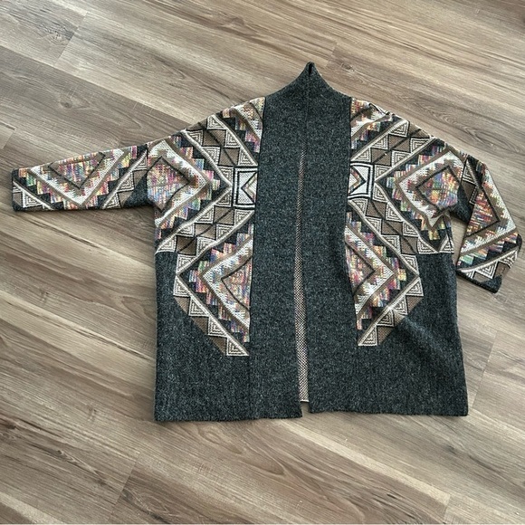 Debut Multicolored Southwestern Print Drop Shoulder Cardigan Women Size S-M - Picture 1 of 9